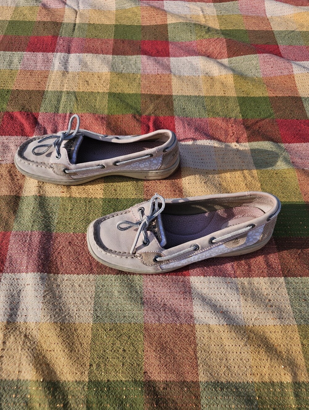 Sperry Top-Sider Women’s 6.5M Leather Boat Shoes Pink Beige Metallic Coastal